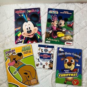 Disney Kids Coloring Book Bundle Mickey Mouse Scooby Doo Paw Patrol